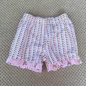 Hannah Kate pink and orange‎ polka dot shorts size 8